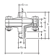   Разделительная мембрана DRM-R-625 с присоединением G 1/2 и увеличенным отверстием, Ø10 мм