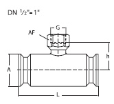Встроенная разделительная мембрана DRM-R-502 с капиллярным присоединением  ISO 2852 для прямого монтажа