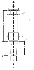  Разделитель мембранный DRM-R-606  длина 33 см, стандартно - с гайкой G 34 А, М 28 х1.5 для капиллярного присоединения