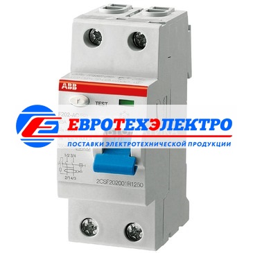 УЗО ABB 40A 30ma выкл. дифференциального тока 2мод. F202 AC-40/0,03 AP-R