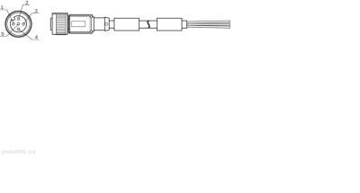 Plug connectors and cables / Connecting cable (female connector-open) - Connecting cable (female connector-open) - 6043440