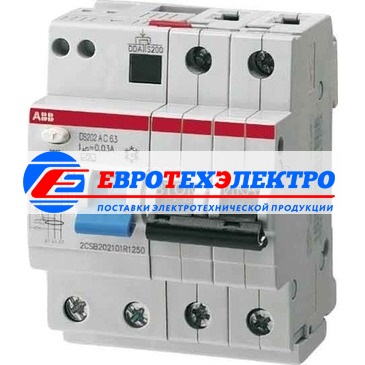 ABB Автоматические выключатели дифференциального тока 4мод. DS202 A-B10/0,03 (2CSR252101R1105)