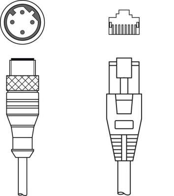KSS ET-M12-4A-RJ45-A-P7-010 - Interconnection cable 50130632