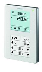 Room operator unit KNX with temperature sensor, segmented backlit display, configurable touchkeys, LED display - QMX3.P37 - S55624-H108