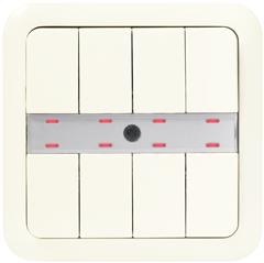 Выключатель кнопочный UP 245/15 DELTA profil, четверной (8 кнопок), с LED-индикацией и терморегулятором, титановобелый (active, BTI, требует BTM UP 117) - 5WG12452AB15 - 5WG1245-2AB15