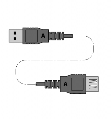 Удлинитель USB 2.0Вилка-А на Розетку-А 5 метров - USB 2.0 extension 5m