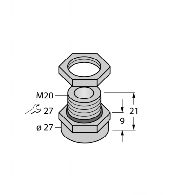 Распределенный ввод/вывод excom®IP66 сливной/вентиляционный элемент, нержавеющая сталь, M20 - ELVA-M20EX