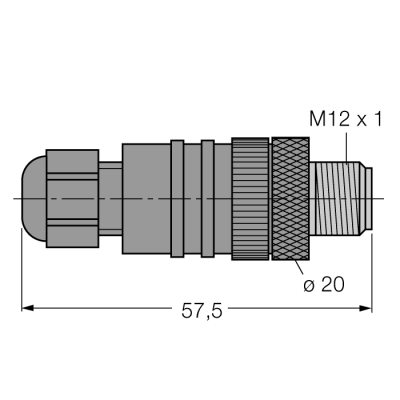 Аксессуары для полевых шинкруглый разъем M12 x 1 с датчиком Pt1000 - WAS5-THERMO