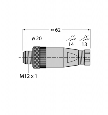 Круглый разъем M12 x 1Вилка, прямая, под индивидуальные характеристики - BS8151-0/9