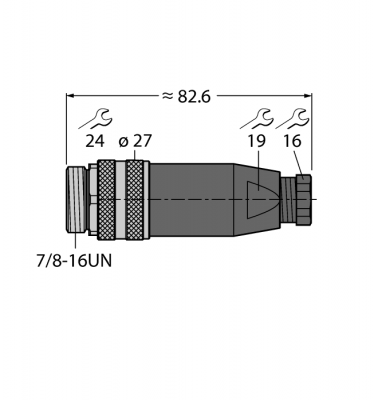 Соединитель 7/8'Вилка, прямая, под индивидуальные характеристики - BS4151-0/13.5