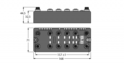 Компактная мультипротокольная станция для Industrial Ethernet4 IO-Link канала и 4 аналоговых входа по току и напряжению, 4 аналоговых выхода по току и напряжению - BLCEN-8M12LT-4IOL-4AI4AO-VI