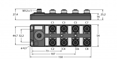 Концентратор ввода/вывода для подключения дискретных сигналов к IO-Link мастеру8 дискретных выходов 0,5 А - TBIL-M1-8DOP