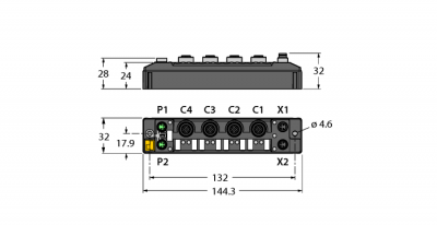 Компактный модуль ввода/вывода для Ethernet4 канала IO-Link Мастера4 универсальных цифровых канала PNP, 0,5 А, диагностика каналов - TBEN-S2-4IOL
