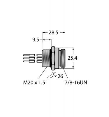Аксессуары для полевых шинФланцевые соединители - RSFV49-0,3M/M20/C1117