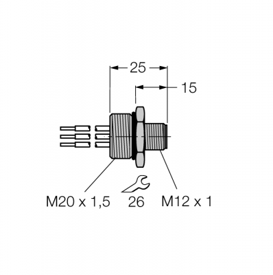 Аксессуары для полевых шинФланцевые соединители - FSV48-0,3M/M20/C1117