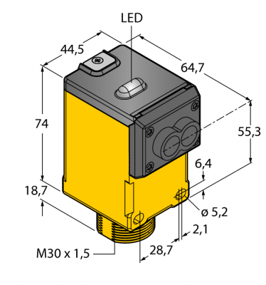 Фотоэлектрический датчикБазовый блок для стекловолокнасо встроенным радио модулем - DX80N2Q45F