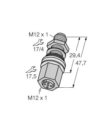 Принадлежности для кабелей приводов/датчиковпроходной стенной изолятор - FK FS8/M12