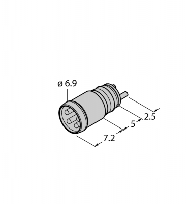 M8 x 1 / O мм круглый разъемO 8мм, тип включения - ESP4SL