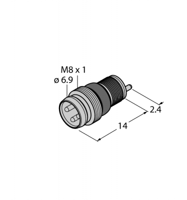 M8 x 1 / O мм круглый разъемO 8/M8x1 мм, встроенный соединитель, винтовой/защелкивающийся - ESGP4P