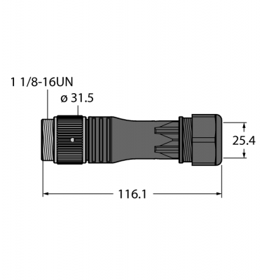 Круглый соединитель, 1 1/8'Вилка, прямая, под индивидуальные характеристики - BS71121-0/21