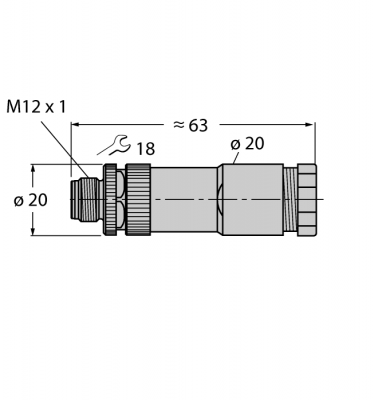 Круглый разъем M12 x 1Вилка, прямая, под индивидуальные характеристики - VBBS8151-0
