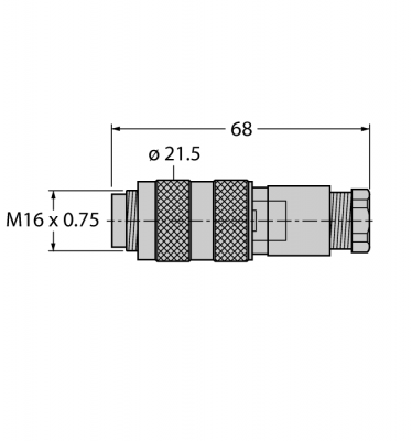Круглый разъем M16 x 0,75Вилка, прямая, под индивидуальные характеристики - BS16-0