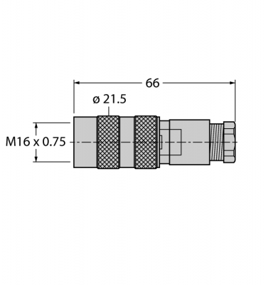 Круглый разъем M16 x 0,75Розетка, прямая, под индивидуальные требования - BK16-0