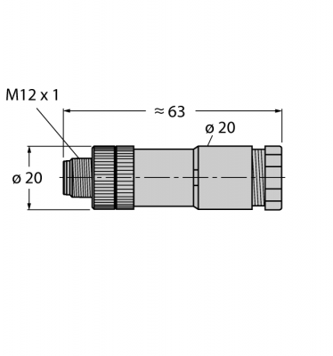 Круглый разъем M12 x 1Вилка, прямая, под индивидуальные характеристики - DBS8141-0