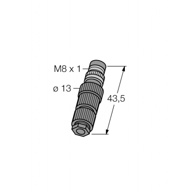 M8 x 1 / O8 мм соединитель круглыйВилка, прямая, под индивидуальные характеристики - HS5131-0