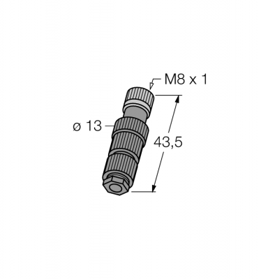M8 x 1 / O8 мм соединитель круглыйРозетка, прямая, под индивидуальные требования - H5131-0