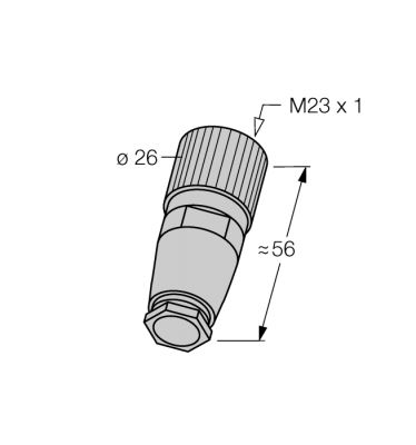 Круглый разъем M23 x 1Вилка, прямая, под индивидуальные характеристики - FW-M23ST12Q-G-CP-ME-XX-10