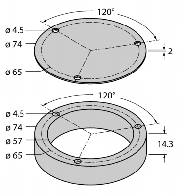 Aluminium protecting ring and shielding plate Для индуктивных энкодеров Ri-QR24 - M2-QR24