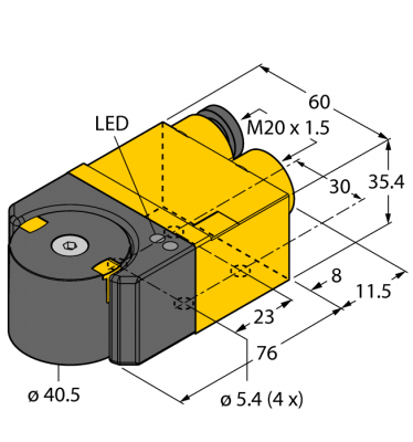 Индуктивный угловой датчикс аналоговым выходом - Ri360P1-DSU35TC-ELi-Exi