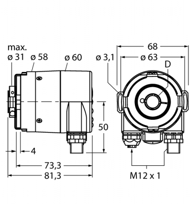 Измерение характеристик вращенияАбсолютный энкодер/ single-turn - RS-33B12E-9A16B-R3M12