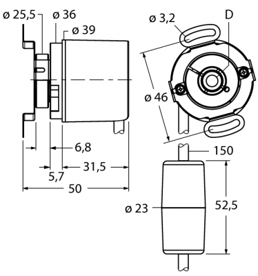 Измерение характеристик вращенияАбсолютный энкодер/ Multiturn - RM-50H10E-3C24B-CT 1M