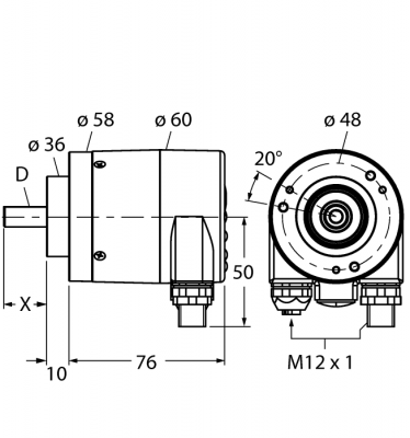 Измерение характеристик вращенияАбсолютный энкодер/ Multiturn - RM-29S10C-9A28B-R3M12