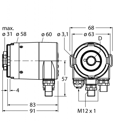 Измерение характеристик вращенияАбсолютный энкодер/ Multiturn - RM-36B12E-9A28B-R3M12