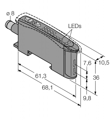 Фотоэлектрический датчикбазовый модуль для пластикового оптоволокна - D10BFPQ