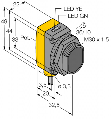 Фотоэлектрический датчикретро-рефлективный датчик с поляризационным фильтром - QS30LP
