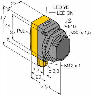 Фотоэлектрический датчикретро-рефлективный датчик с поляризационным фильтром - QS30LPQ
