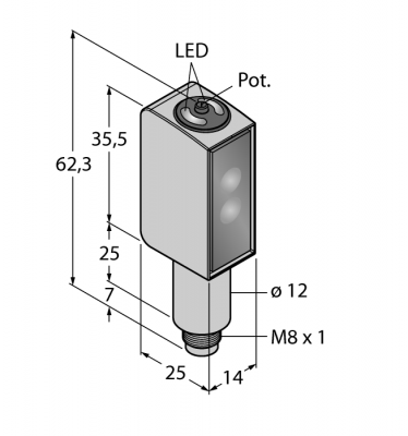 Фотоэлектрический датчикReflexionslichttaster mit einstellbarer Hintergrundausblendung - QMH26VPAF400Q7