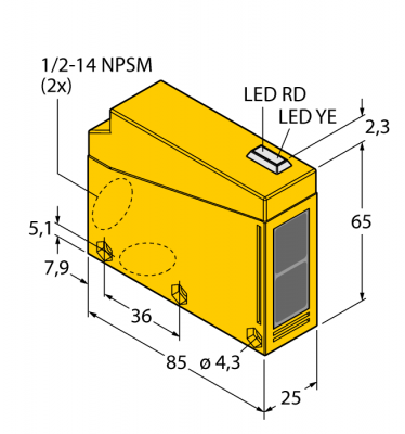 Фотоэлектрический датчикРефлективный лазерный датчик с поляризационным фильтром - Q85BB62LP-B