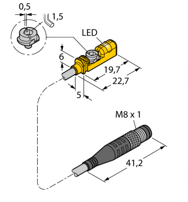 датчик магнитного поляCompact design for small hydraulic cylinders - BIM-UNTK-AP6X-0,3-PSG3M