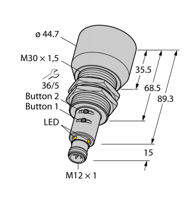 Ультразвуковой датчикдиффузионный датчик - RU600U-M30E-LIU2PN8X2T-H1151