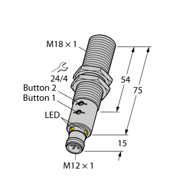 Ультразвуковой датчикдиффузионный датчик - RU40U-M18E-2UP8X2T-H1151