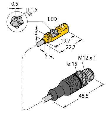 датчик магнитного поляCompact design for small hydraulic cylinders - BIM-UNTK-AP7X-0,3-RS4