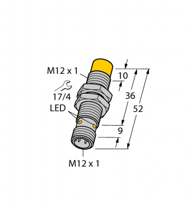 Индуктивный датчикс увеличенной дистанцией срабатывания - NI8-M12-VP6X-H1141