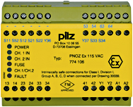 Реле безопасности PNOZ X – E-STOP, защитная дверь, световая решетка - PNOZ EX 115VAC 3n/o 1n/c FM/USA - 774106