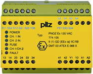 Реле безопасности PNOZ X – E-STOP, защитная дверь, световая решетка - PNOZ EX 120VAC 3n/o 1n/c - 774105