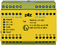 Реле безопасности PNOZ X – E-STOP, защитная дверь, световая решетка - PNOZ EX 115VAC 3n/o 1n/c - 774104